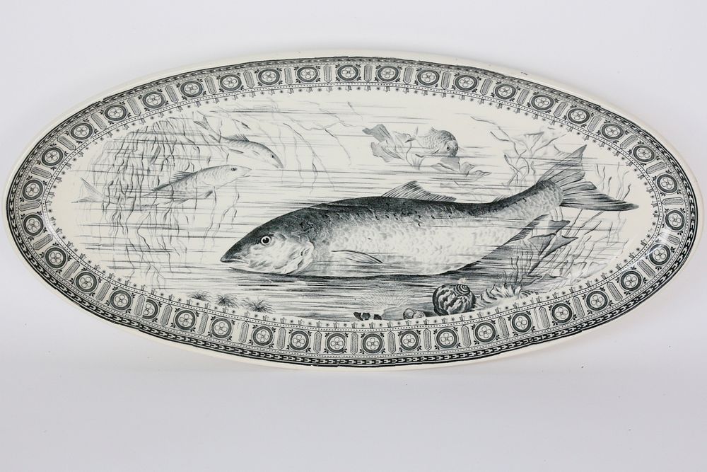 Appraisal: English Transferware Fish Platter th Century English Transferware Fish Platter