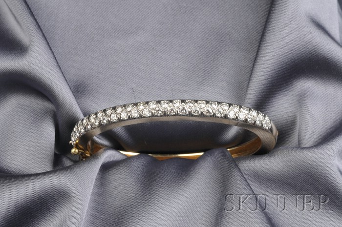 Appraisal: kt Gold and Diamond Bangle set with forty four full-cut