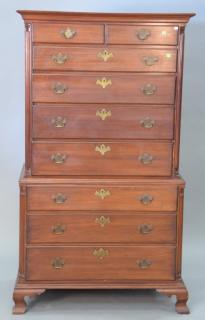 Appraisal: Mahogany chest on chest having two over four drawer top