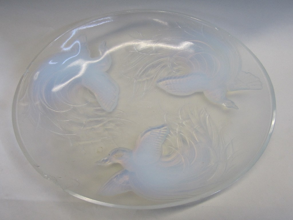 Appraisal: Sabino opalescent glass bowl Joblings 'Opalique' vase and Lalique vase