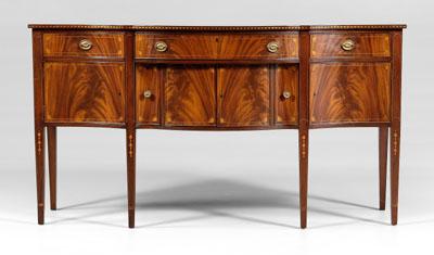 Appraisal: Federal style inlaid sideboard figured mahogany veneers with quarter fan