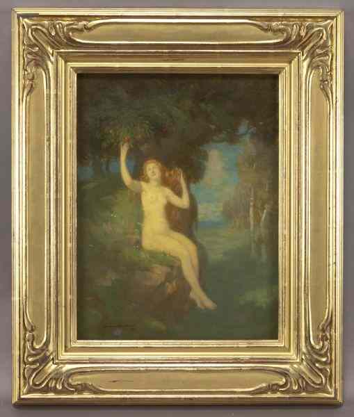 Appraisal: Norwood MacGilvary ''Nude under Tree'' oilpainting on canvas Canvas ''H