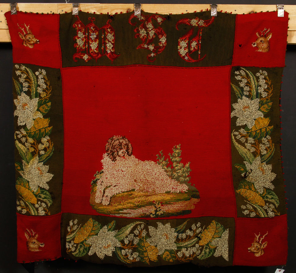 Appraisal: - th C Horse and Buggy Blanket th century horse