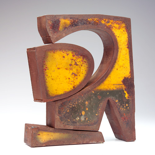 Appraisal: CLAIRE FALKENSTEIN Solid steel abstract sculpture A version of this