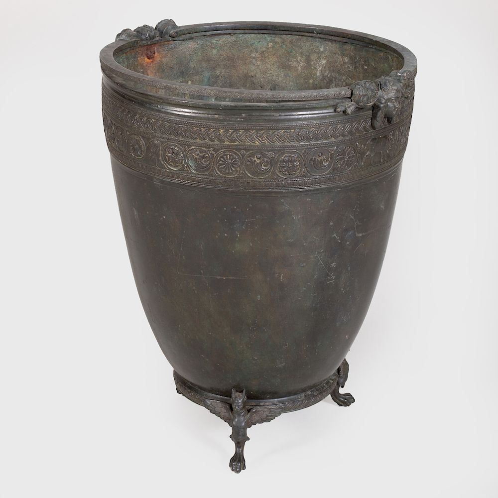 Appraisal: Italian Neoclassical Style Bronze Bucket Fitted with a swing handle