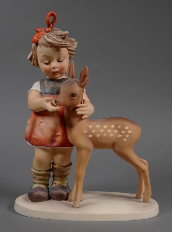 Appraisal: Large Hummel Friends girl with fawn Fawn has six rows