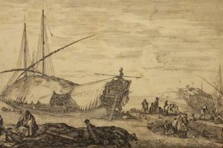 Appraisal: Stefano Della Bella Italy - Etching of a coastal shipwreck