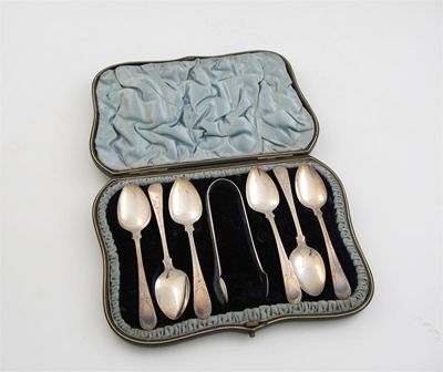 Appraisal: A set of six George III Exeter made teaspoons bright