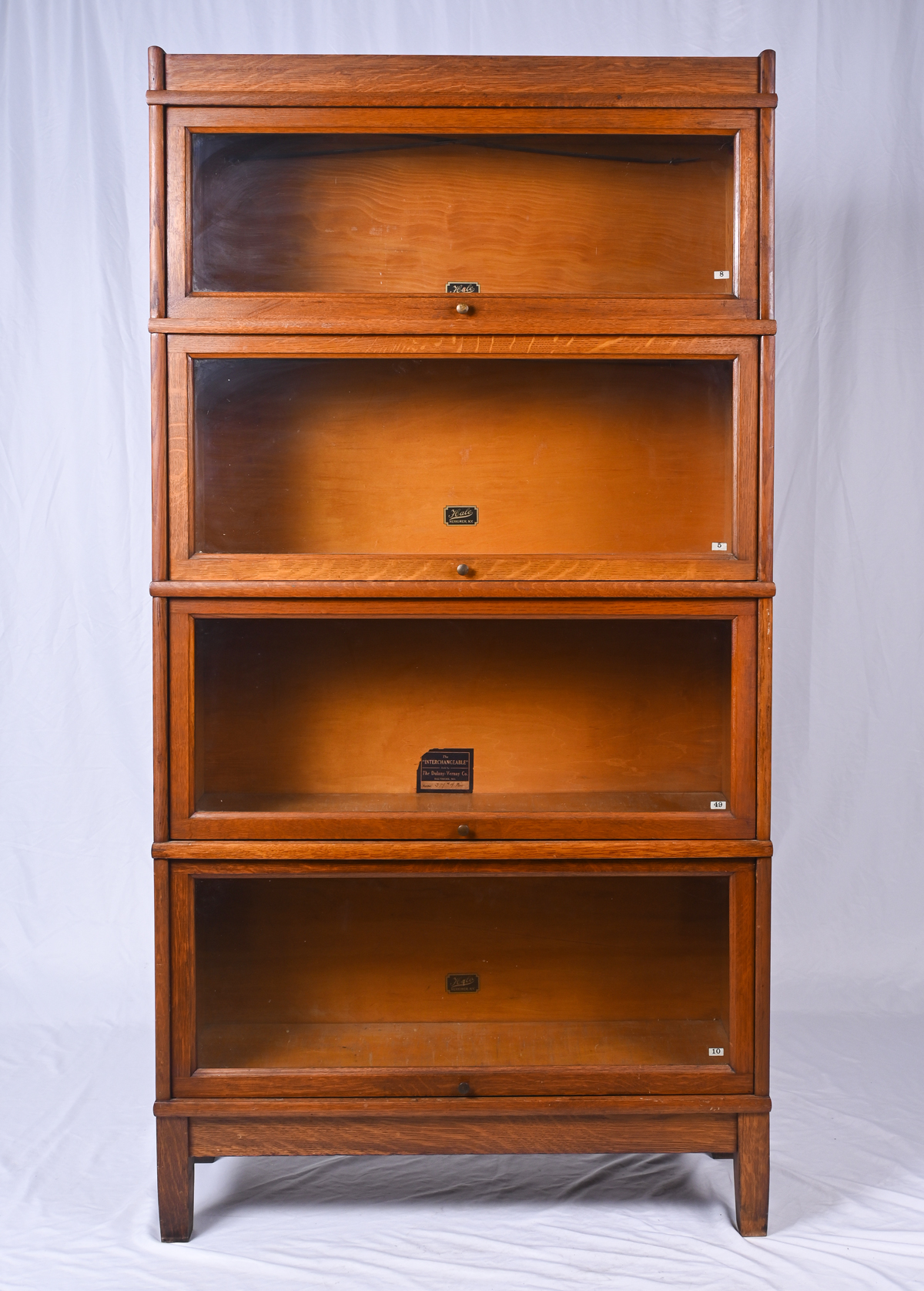 Appraisal: STACK OAK HALE BOOKCASE Top case is '' h resting