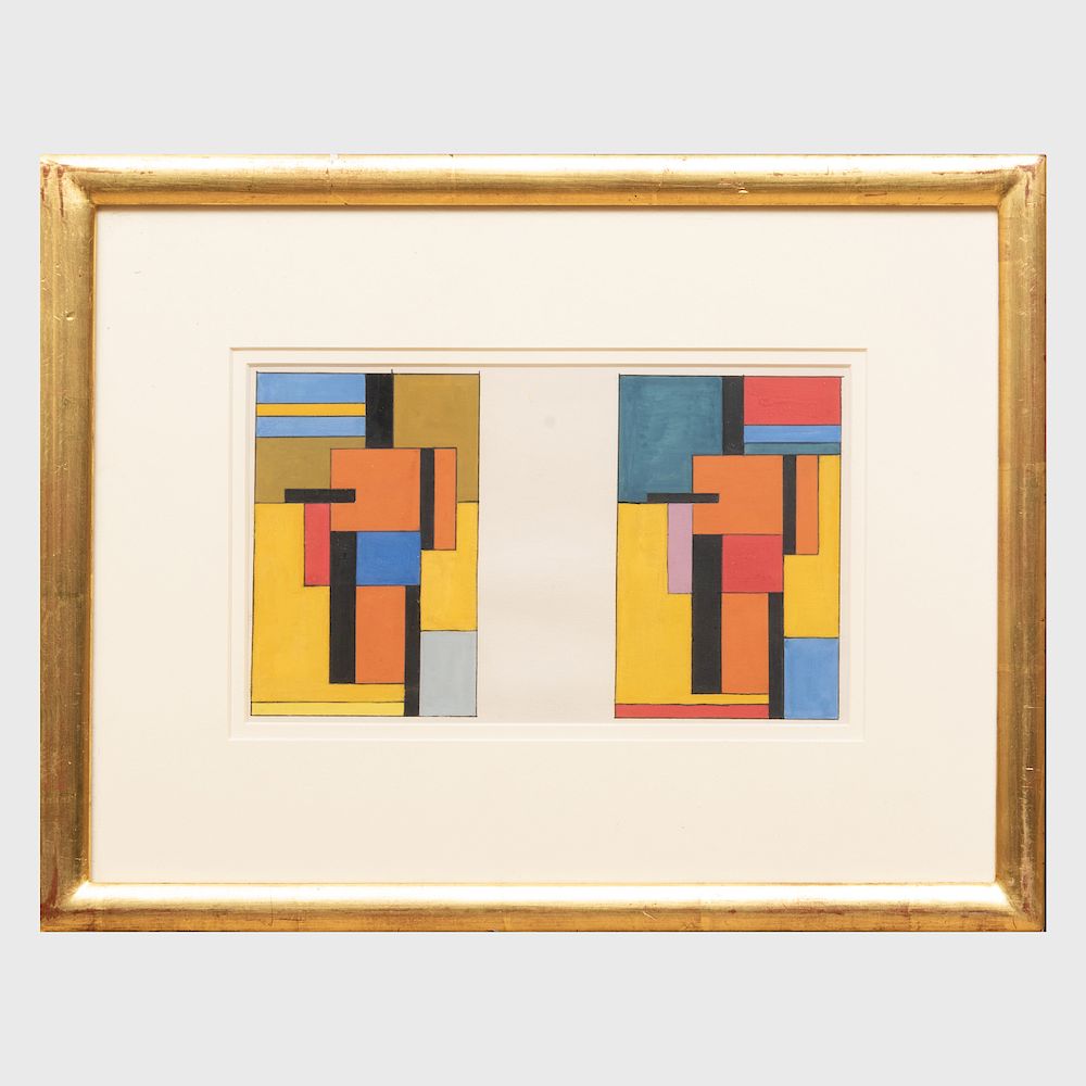 Appraisal: Carl Robert Holty - Untitled Abstractions Gouache on paper unsigned