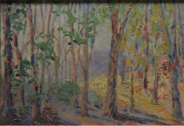 Appraisal: Lester A Gillette American - impressionist woodland landscape oil on