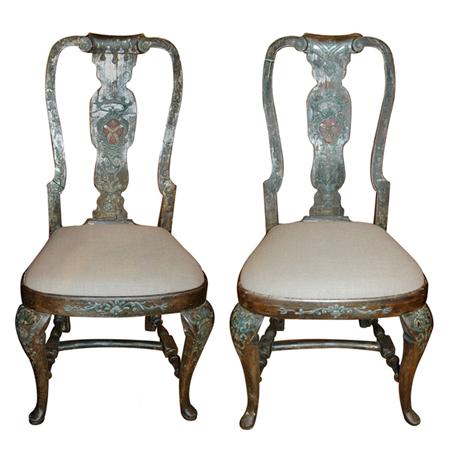 Appraisal: Pair of Italian Painted Side Chairs Estimate nbsp nbsp nbsp