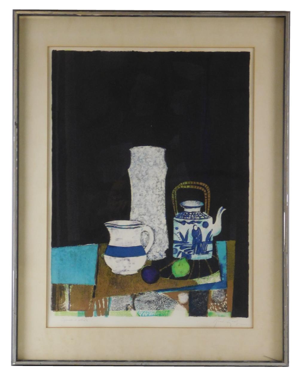 Appraisal: Ren Genis French - Epreve d'artiste color lithograph still life