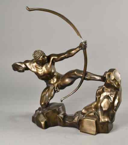 Appraisal: CAST ALUMINUM STATUE OF GREEK ARCHERContemporary statue of nude archer