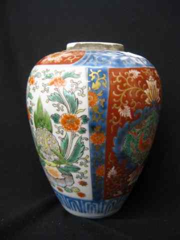 Appraisal: Japanese Imari Porcelain Vase floral panels ''