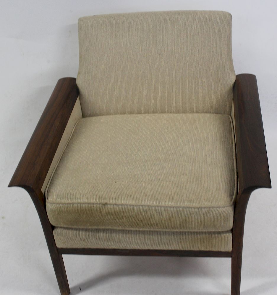 Appraisal: MIDCENTURY Hans Olsen Rosewood Upholstered Arm Chair From the estate