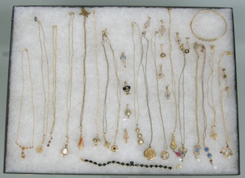 Appraisal: A Collection of Vintage Lavaliere Necklaces Bracelets and Stick Pins