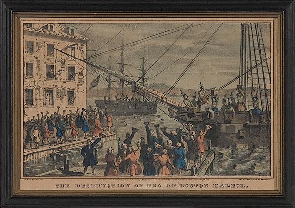 Appraisal: THE DESTRUCTION OF TEA AT BOSTON HARBOR BY NATHANIEL CURRIER