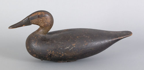 Appraisal: Massachusetts black duck decoy ca stamped NS on weight