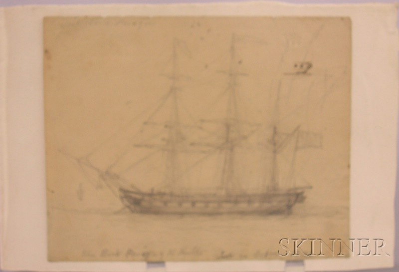 Appraisal: Unframed Pencil Drawing of the English Bark Paragon inscribed in