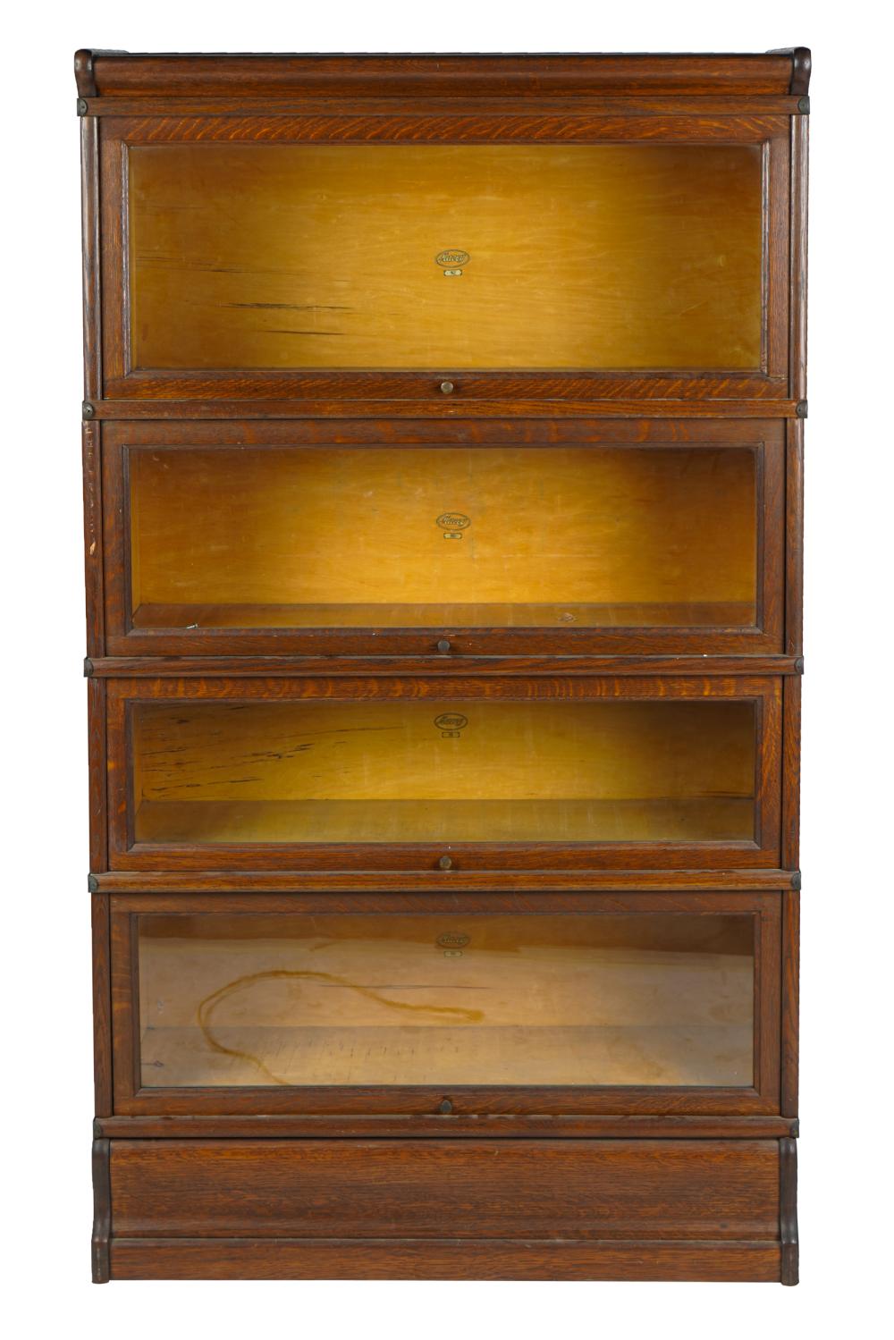 Appraisal: MACEY OAK LAWYER'S BOOKCASEwith manufacturer's label comprising four stacked sections