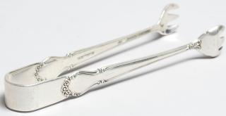 Appraisal: Pair Rogers International Silver Sugar Tongs In the Wedding Bells