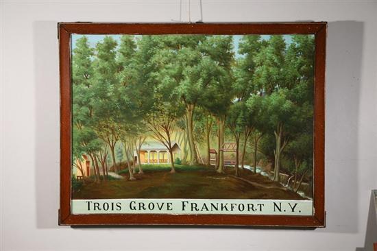 Appraisal: LANDSCAPE PAINTING OF TROIS GROVE FRANKFORT NY EARLY TH CENTURY