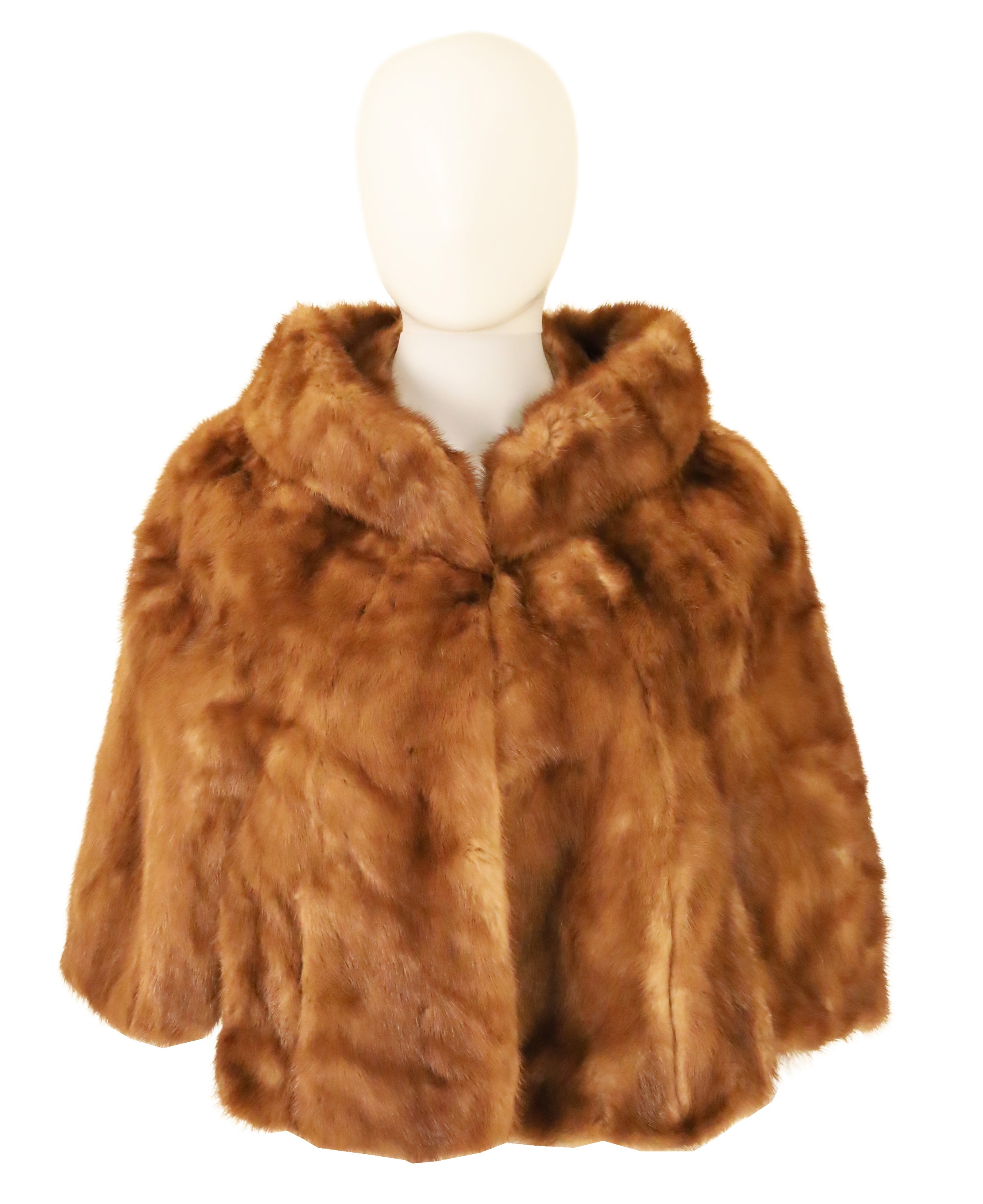 Appraisal: Two Autumn colored minks including a short collared cape and