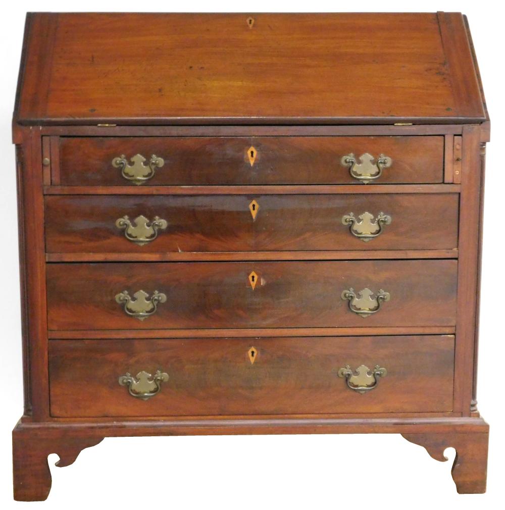 Appraisal: American th C slant lid desk interior with six pigeon