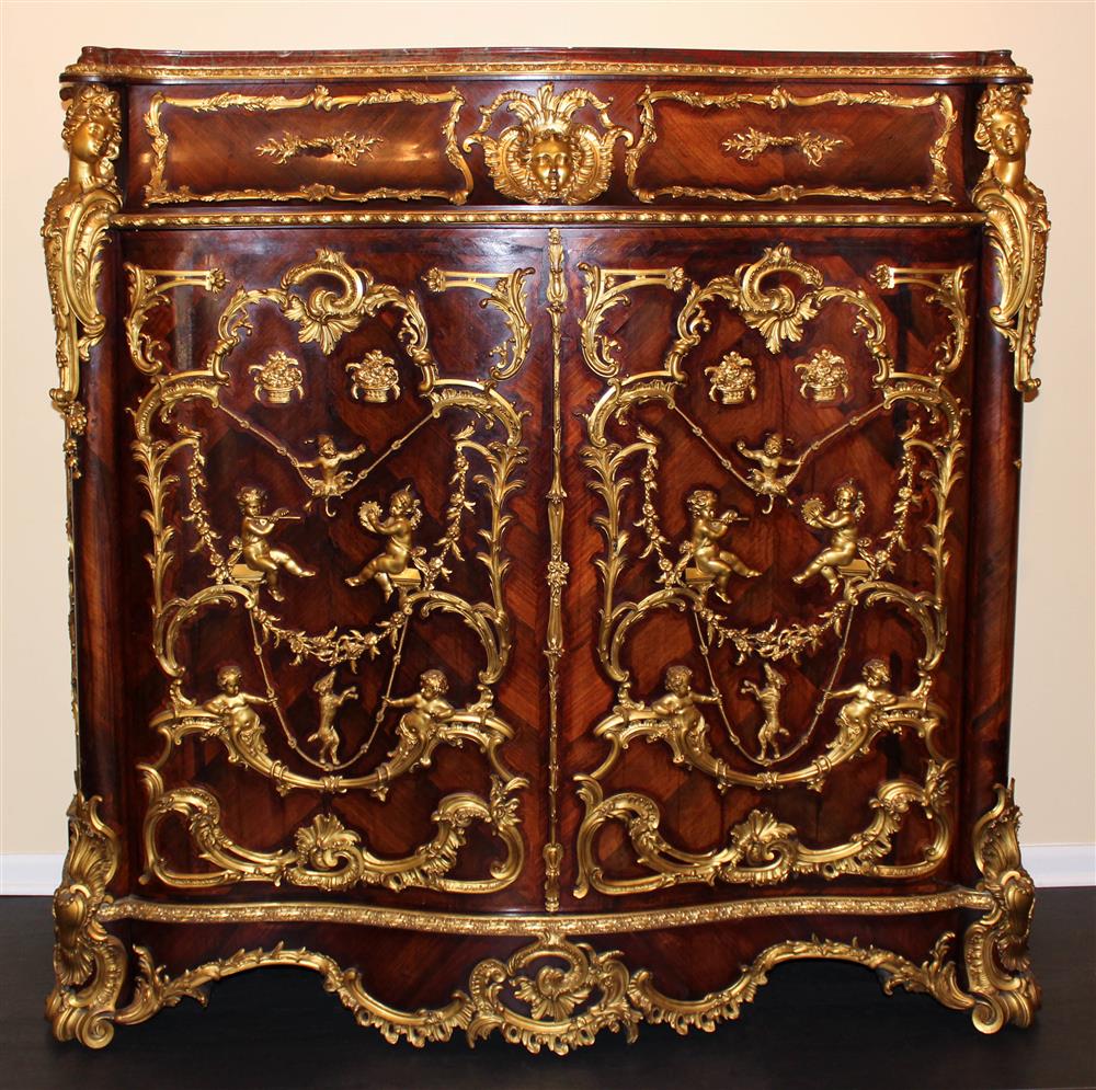 Appraisal: RARE GILT BRONZE MOUNTED KINGWOOD MEUBLE DE MILIEU BY JOSEPH-EMMANUEL