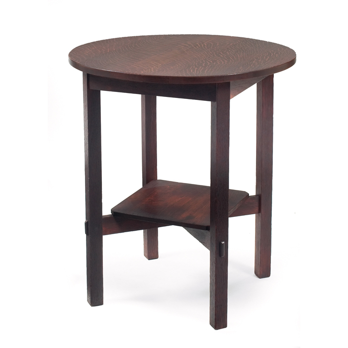 Appraisal: Stickley Brothers lamp table circular top above a lower shelf