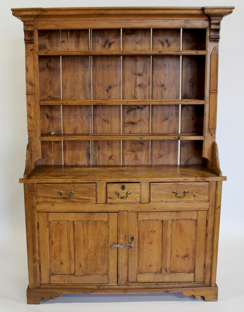 Appraisal: Antique Pine Open Front Hutch Cabinet From a Larchmont estate