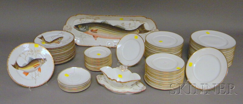 Appraisal: Haviland Limoges Porcelain Fish Set and a Limoges Partial Dinner