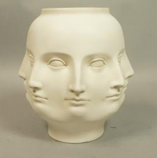 Appraisal: Piero Fornasetti style Multi Face Off White Vase Sculptural form