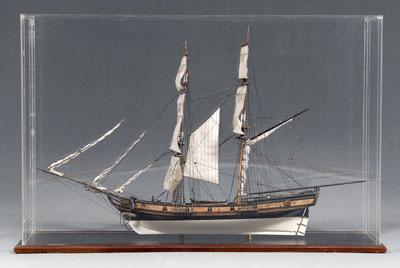 Appraisal: Model of two masted ship finely detailed work with wood