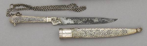 Appraisal: An unusual silver-mounted Turkish bichaqlate th or early th century