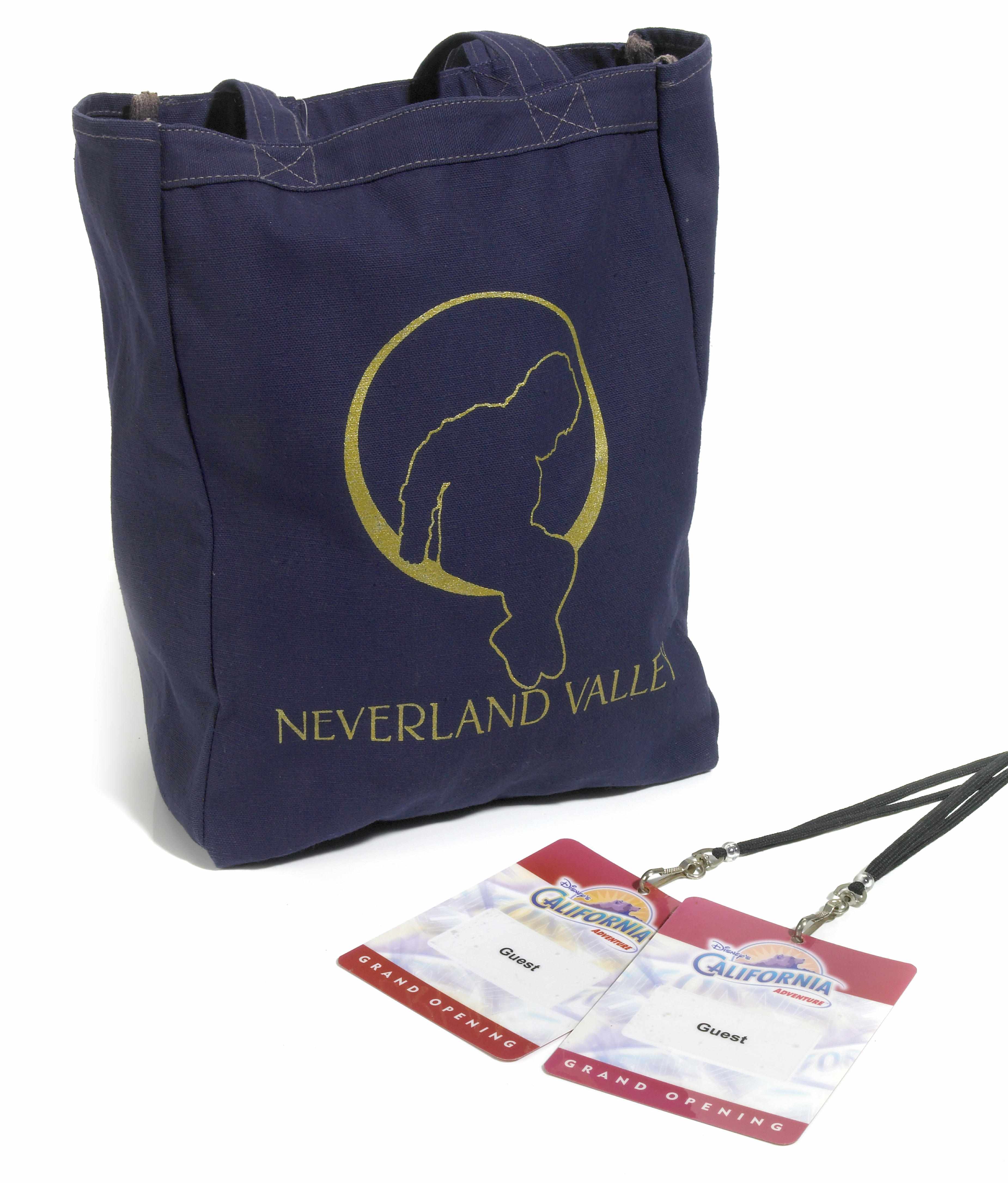 Appraisal: Neverland Valley Ranch ''Welcome'' bag Total items including a navy