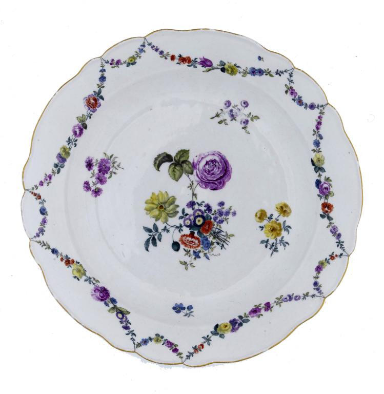 Appraisal: A MEISSEN DISH painted with a central loose bouquet including