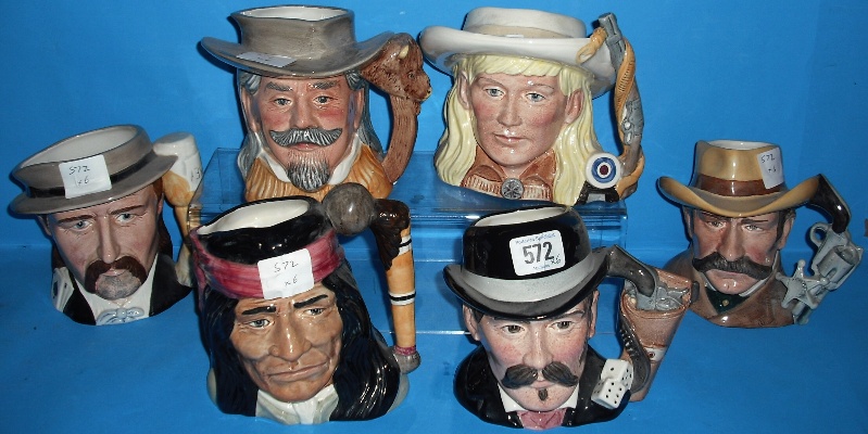 Appraisal: Set of Mid Size Character Jugs from The Wild West