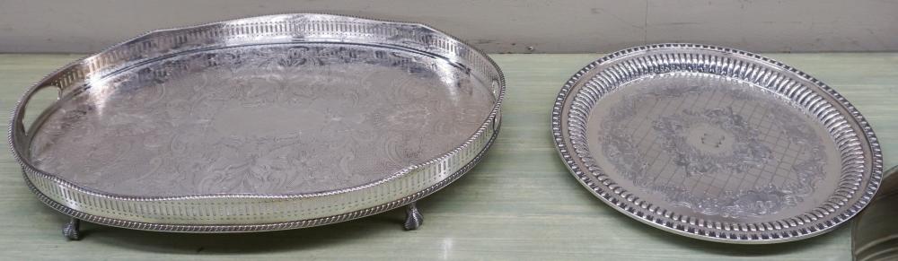 Appraisal: Silverplate Gallery Tray and Salver