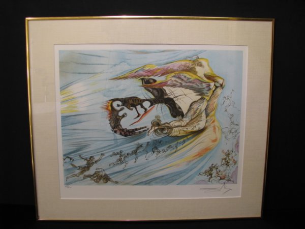 Appraisal: Salvador Dali lithograph Signed lower right corner Framed in a