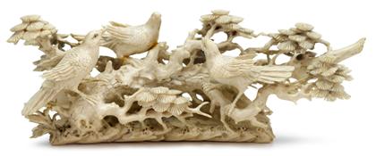 Appraisal: Chinese elephant ivory groupinglate Qing dynasty