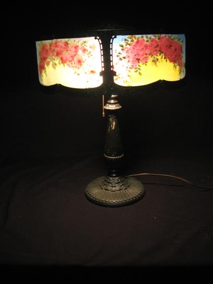 Appraisal: Reverse painted glass shade th century