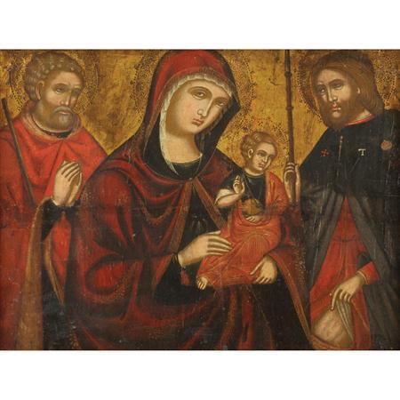 Appraisal: Italo-Byzantine School The Holy Family with Saint Roch Estimate -