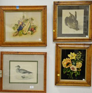 Appraisal: Five piece lot to include two ducks foil picture rabbit