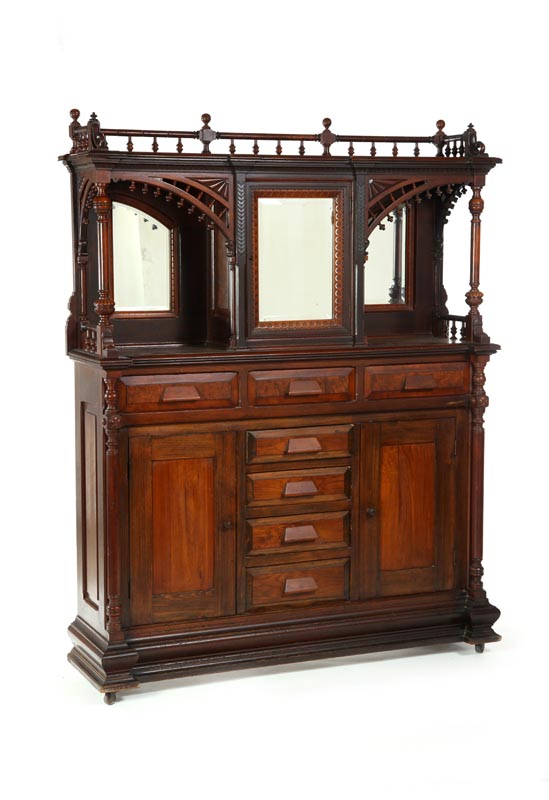 Appraisal: VICTORIAN SIDE CABINET American late th century cherry mahogany and