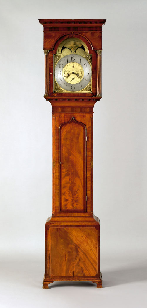 Appraisal: George IV mahogany tall case clock early th c the