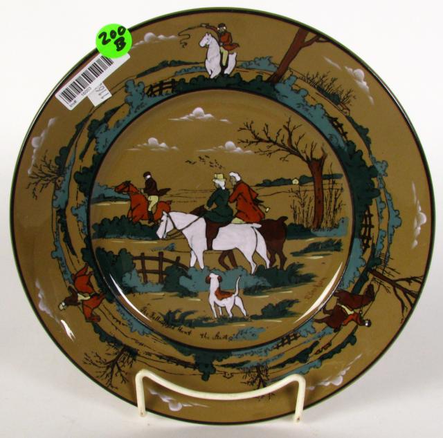 Appraisal: A Buffalo Pottery '' plate Deldare Ware with hunt scene