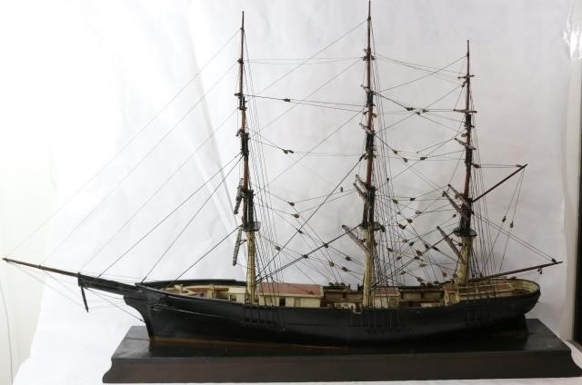 Appraisal: EARLY TH CENTURY WOODEN SHIP MODEL OF A -MASTED SCHOONER