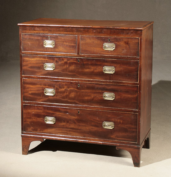 Appraisal: Regency Crossbanded Mahogany Chest of Drawers Early th Century Top